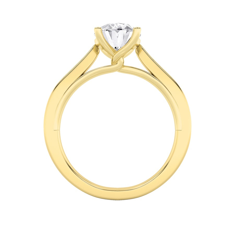 Oval Shape Twisted Basket Cathedral Shank Solitaire Ring lab grown diamond