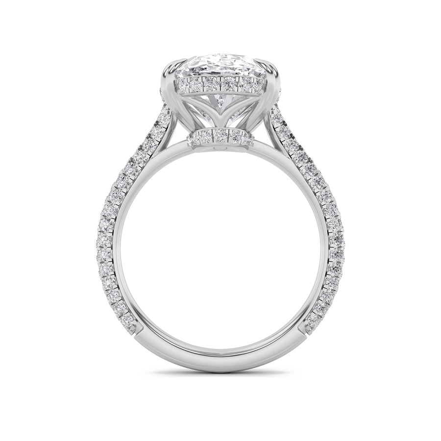 7Cttw Oval Shaped Lab Grown Diamond (F/VS) Bold Statement Accented Ring in 14K Gold