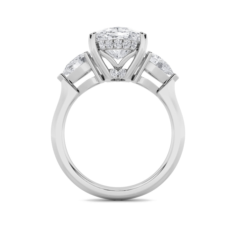 Oval Shape Bold Statement Accented Ring lab grown diamond