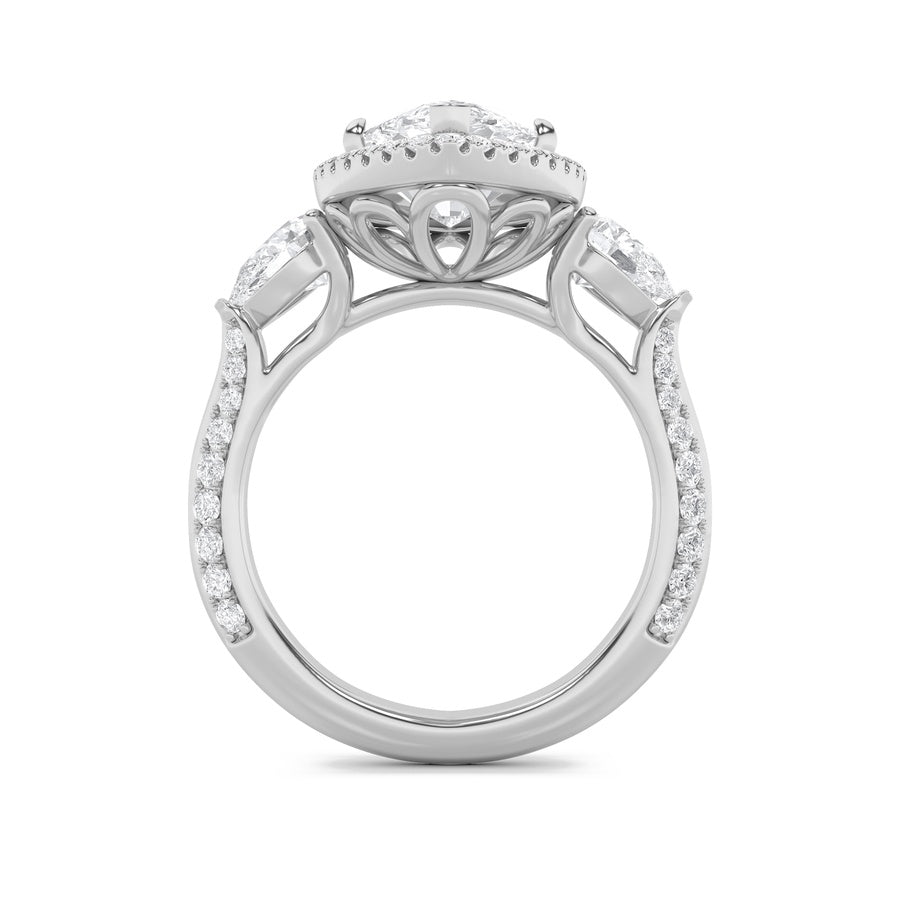 Marquise Shape Bold Statement Accented Ring lab grown diamond
