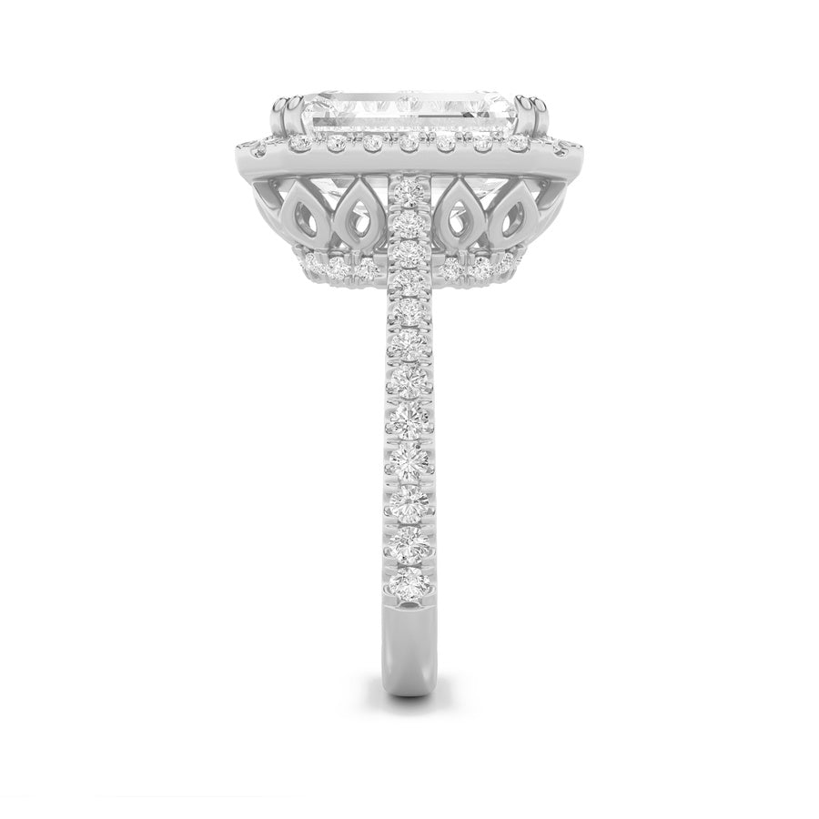 Radiant Shape Bold Accented Engagement Ring lab grown diamond