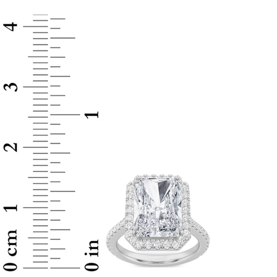 Radiant Shape Bold Accented Engagement Ring lab grown diamond
