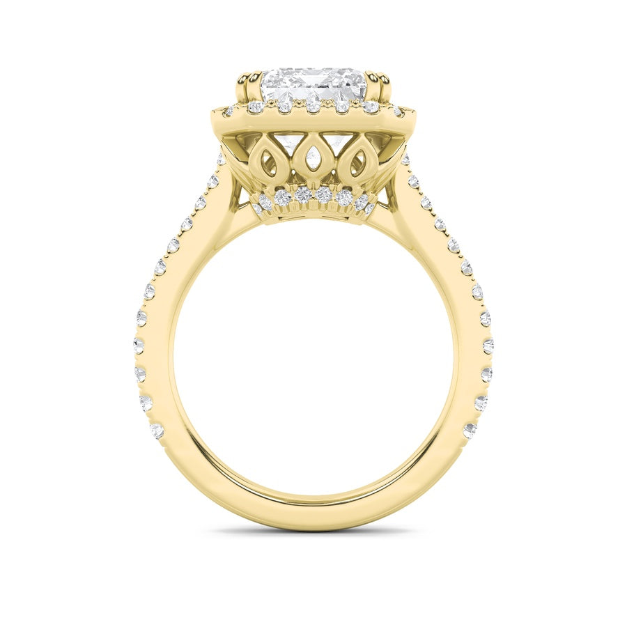 Radiant Shape Bold Accented Engagement Ring lab grown diamond