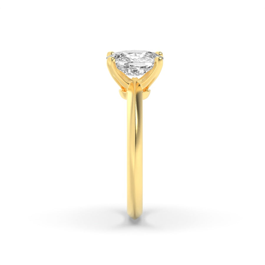 1Cttw Elongated Cushion Shaped Lab Grown Diamond (F/VS) Knife Edge Shank Solitaire Engagement Ring in 14K Gold