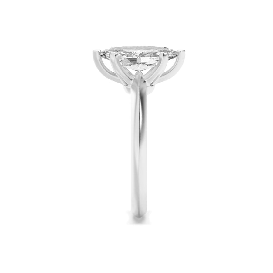 Marquise Shape Knife Edge Shank Solitaire Engagement Ring lab grown diamond