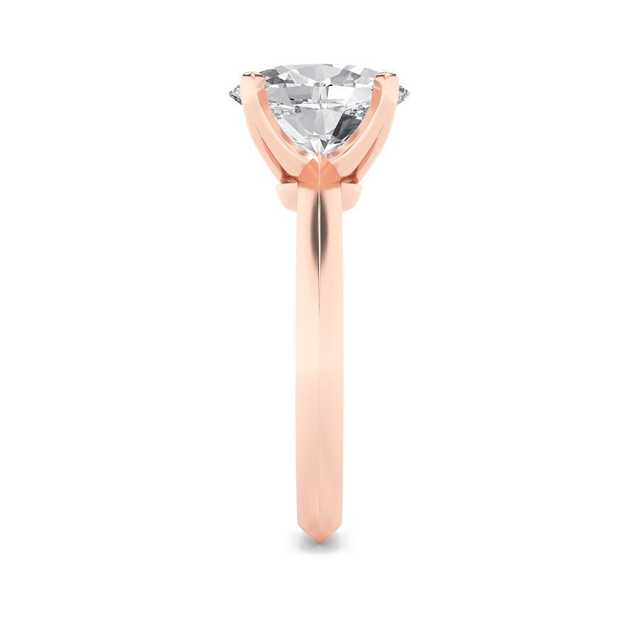 2Cttw Oval Shaped Lab Grown Diamond (F/VS) Knife Edge Shank Solitaire Engagement Ring in 14K Gold