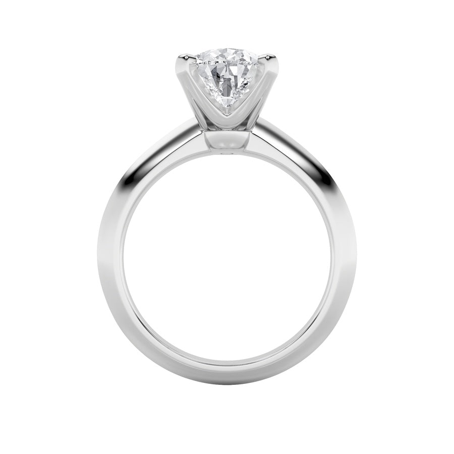 Pear Shape Knife Edge Shank Solitaire Engagement Ring lab grown diamond