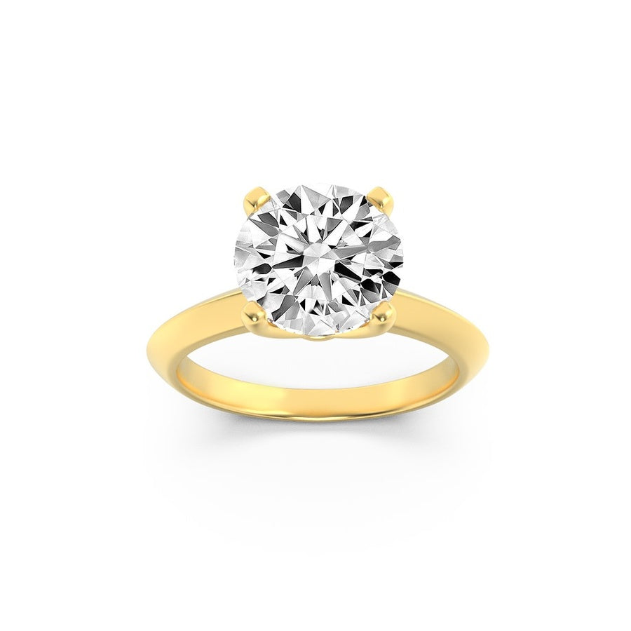 Round Shape Knife Edge Shank Solitaire Engagement Ring lab grown diamond