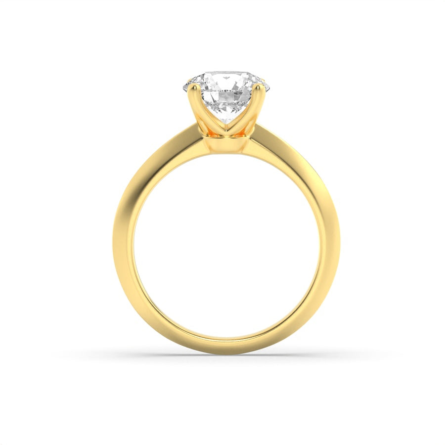 Round Shape Knife Edge Shank Solitaire Engagement Ring lab grown diamond