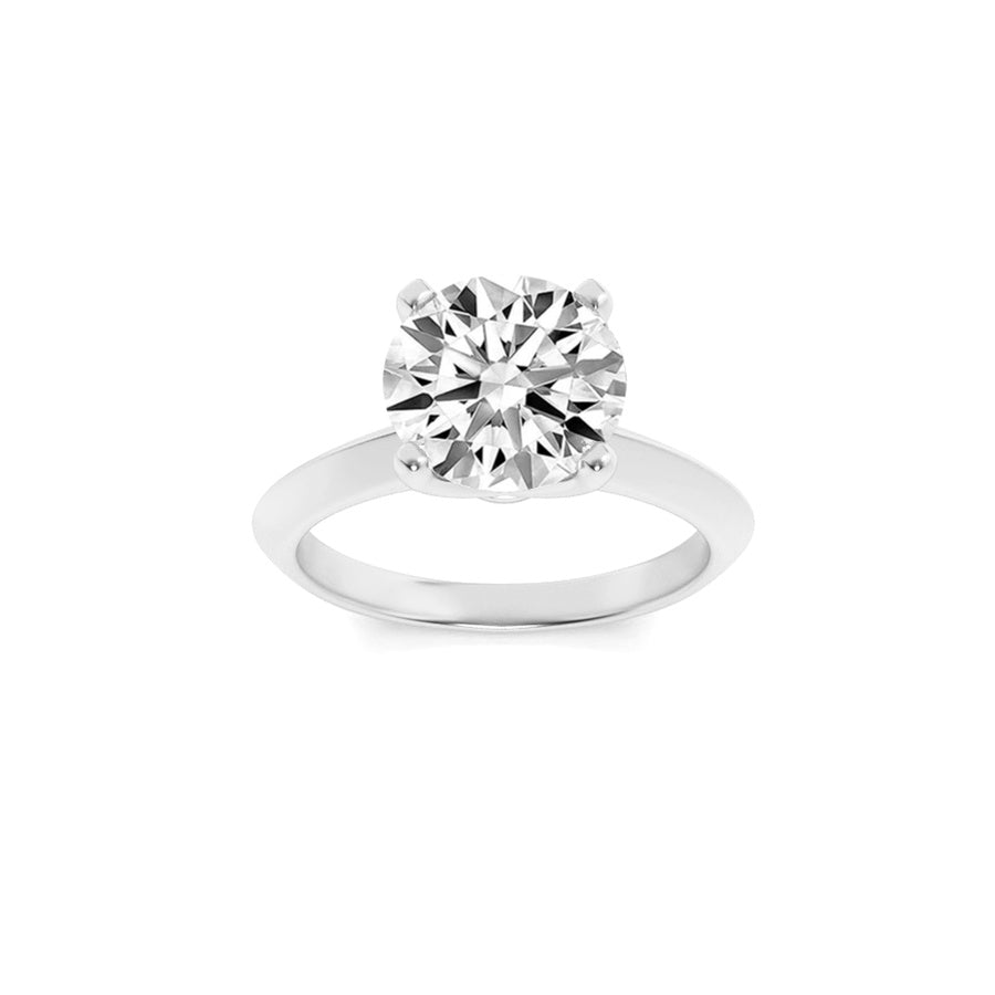 2Cttw Round Shaped Lab Grown Diamond (F/VS) KnifeEdge Shank Solitaire Engagement Ring in 14K Gold