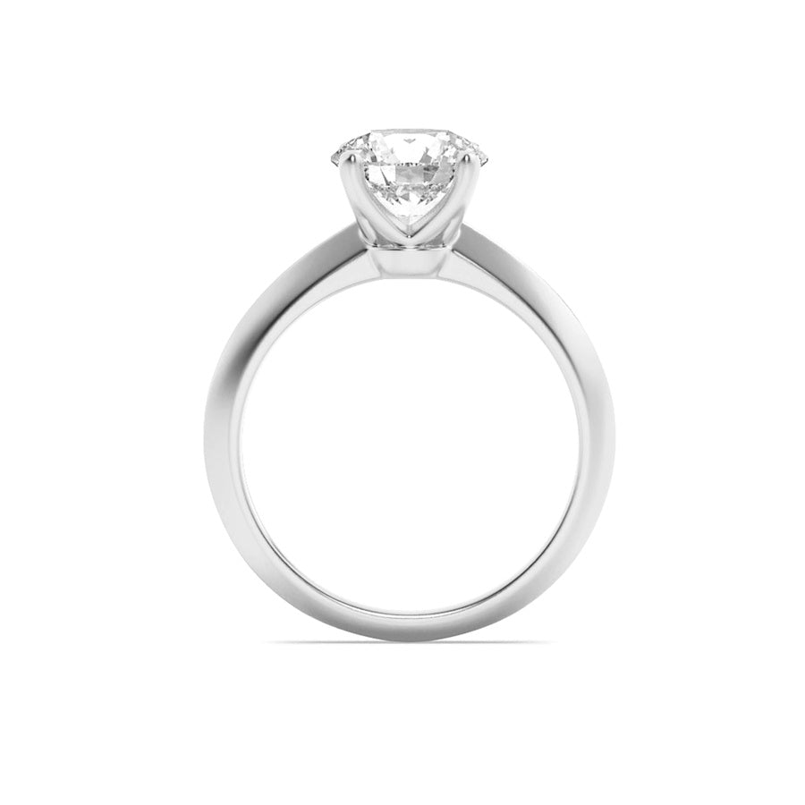 2Cttw Round Shaped Lab Grown Diamond (F/VS) KnifeEdge Shank Solitaire Engagement Ring in 14K Gold