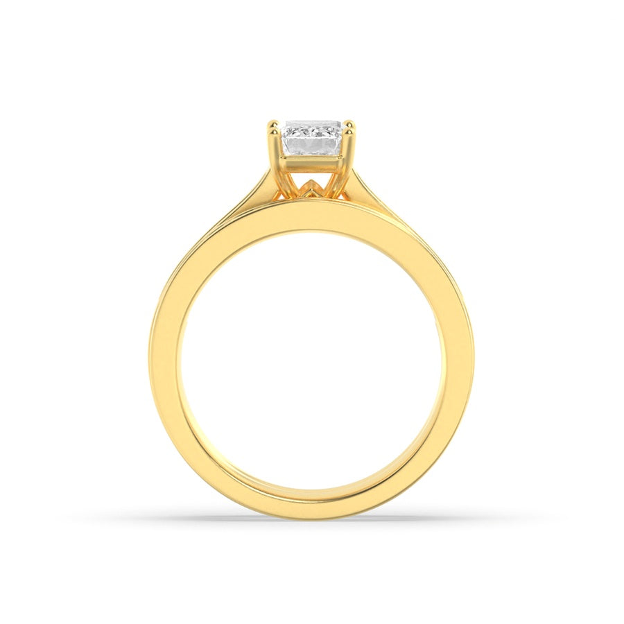 2Cttw Emerald Shaped Lab Grown Diamond (F/VS) Channel Set Bridal Engagement Ring in 14K Gold