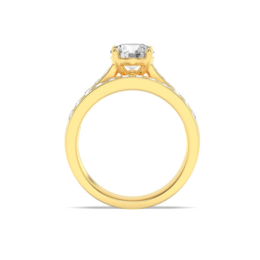 Round Shape Channel Set Bridal Engagement Ring lab grown diamond