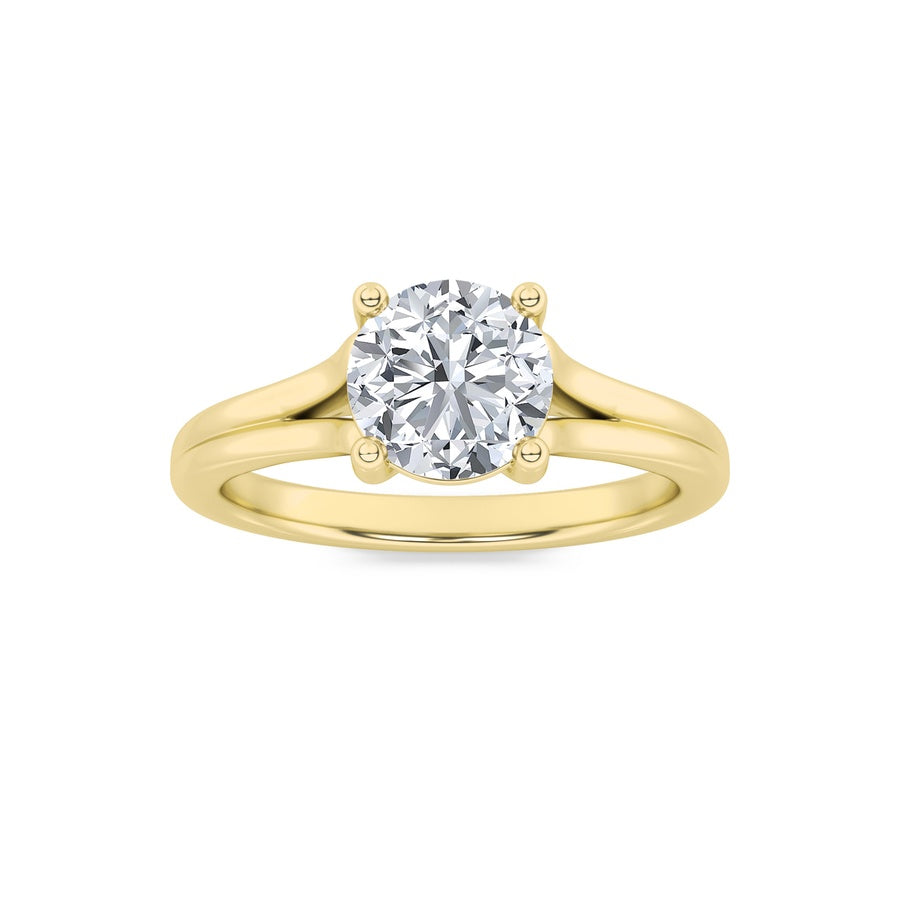 Round Shape Split Shank Solitaire Engagement Ring lab grown diamond