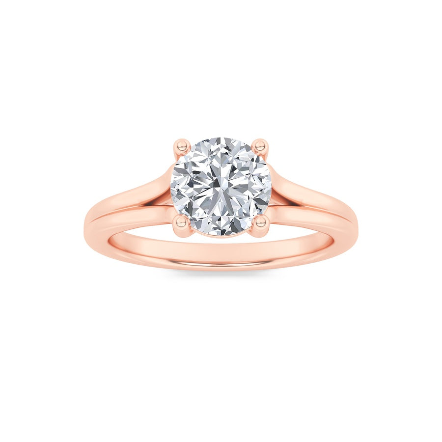 Round Shape Split Shank Solitaire Engagement Ring lab grown diamond