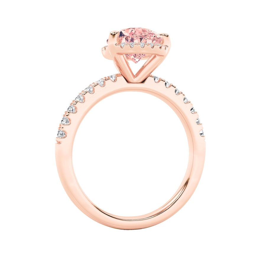 Pear Shape Halo Accented Engagement Ring lab grown diamond