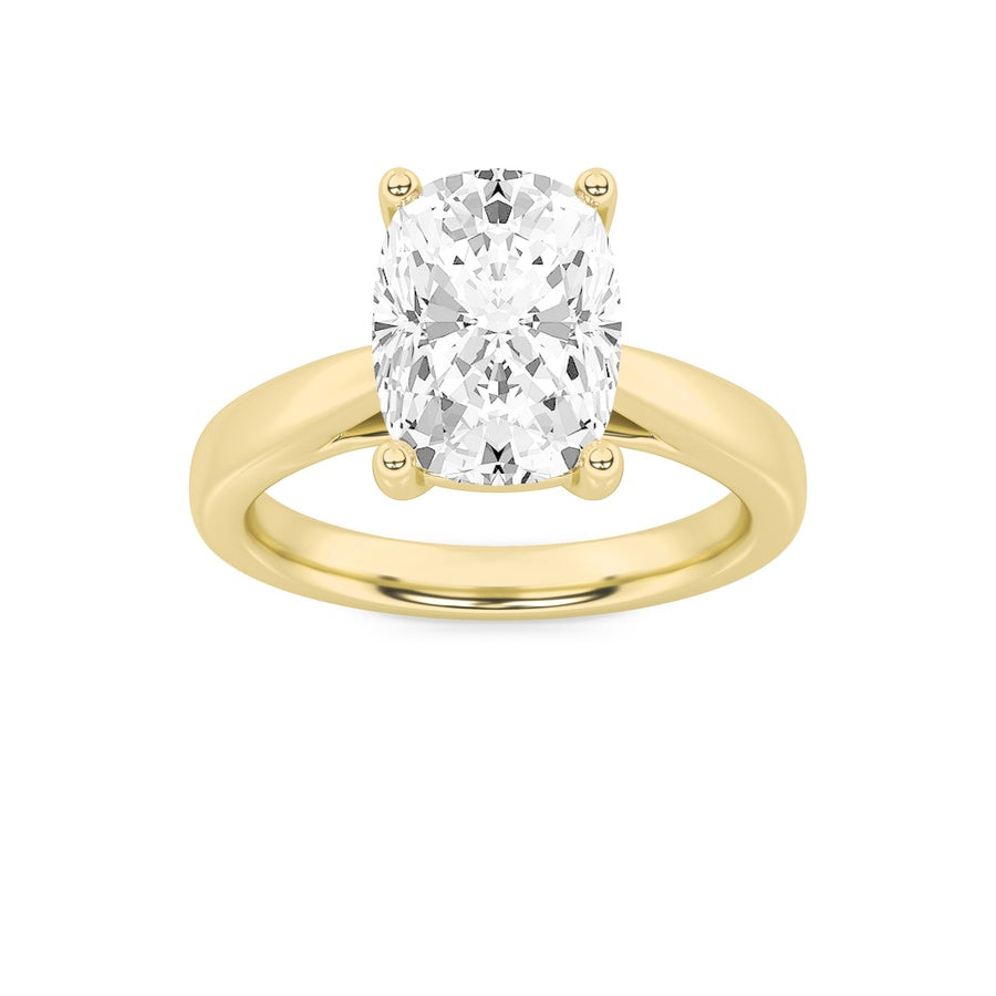2Cttw Elongated Cushion Shaped Lab Grown Diamond (G/VS) Classic Shank Solitaire Engagement Ring in 14K Gold