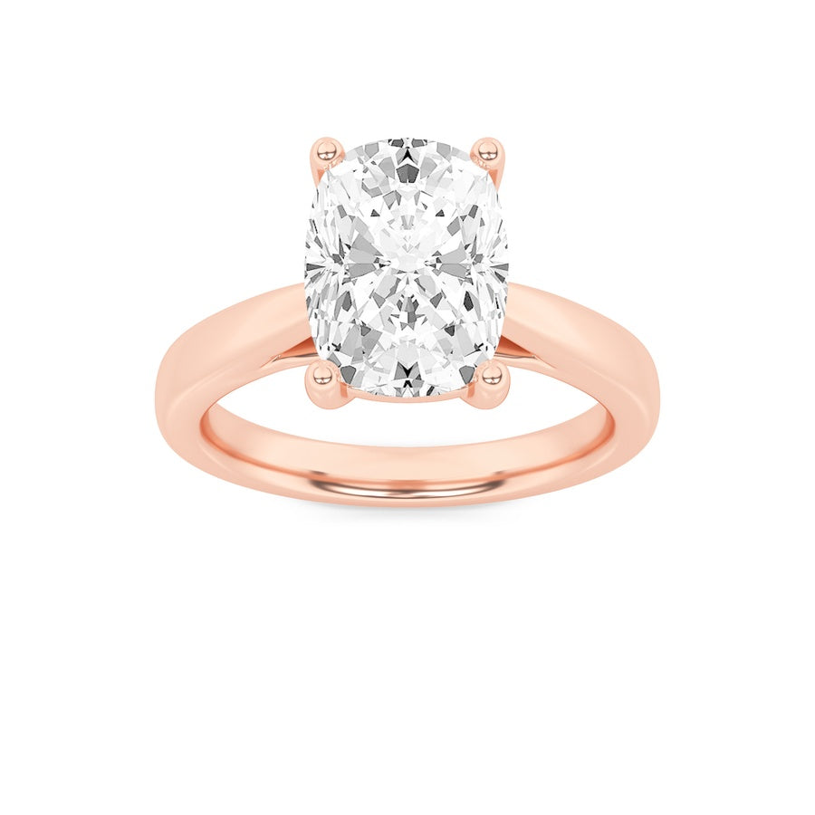 2Cttw Elongated Cushion Shaped Lab Grown Diamond (G/VS) Classic Shank Solitaire Engagement Ring in 14K Gold