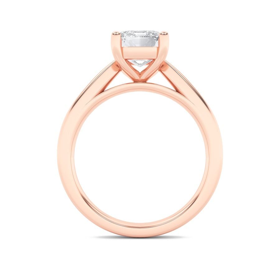 2Cttw Emerald Shaped Lab Grown Diamond (F/VS) Classic Shank Solitaire Engagement Ring in 14K Gold