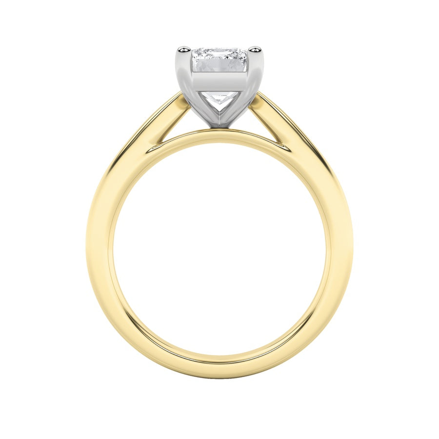 2Cttw Emerald Shaped Lab Grown Diamond (F/VS) Classic Shank Solitaire Engagement Ring in 14K Gold