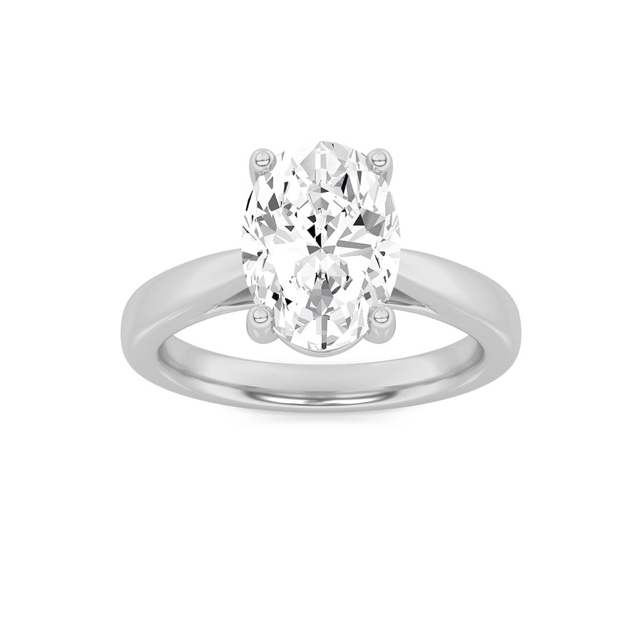2Cttw Oval Shaped Lab Grown Diamond (F/VS) ClassicShank Solitaire Engagement Ring in 14K Gold