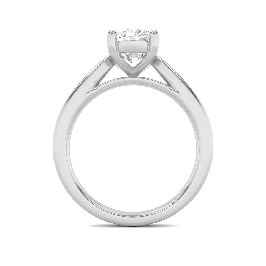 2Cttw Oval Shaped Lab Grown Diamond (F/VS) ClassicShank Solitaire Engagement Ring in 14K Gold