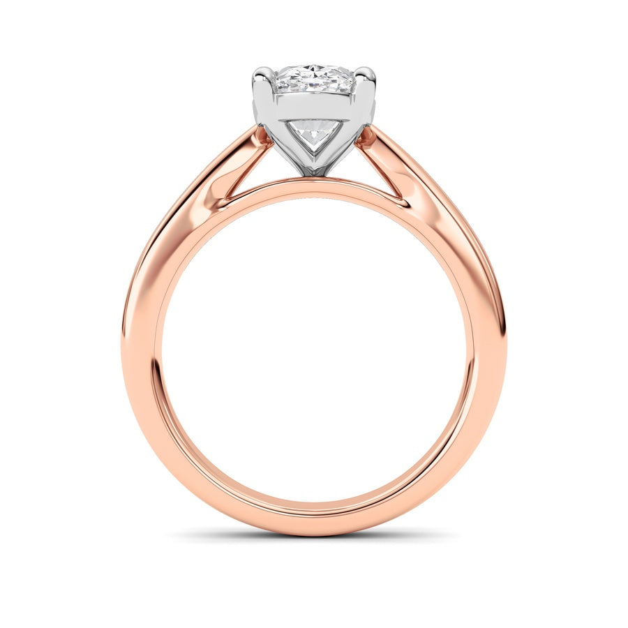 2Cttw Oval Shaped Lab Grown Diamond (F/VS) ClassicShank Solitaire Engagement Ring in 14K Gold