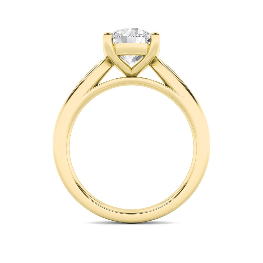 1Cttw Round Shaped Lab Grown Diamond (F/VS) Classic Shank Solitaire Engagement Ring in 14K Gold