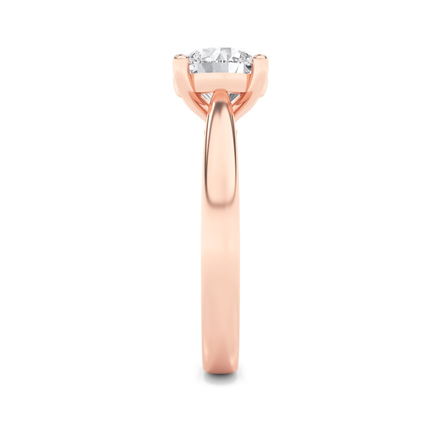 2Cttw Round Shaped Lab Grown Diamond (F/VS) Classic Shank Solitaire Engagement Ring in 14K Gold
