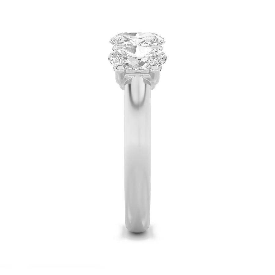 Oval Shape Five Stone Band Ring lab grown diamond