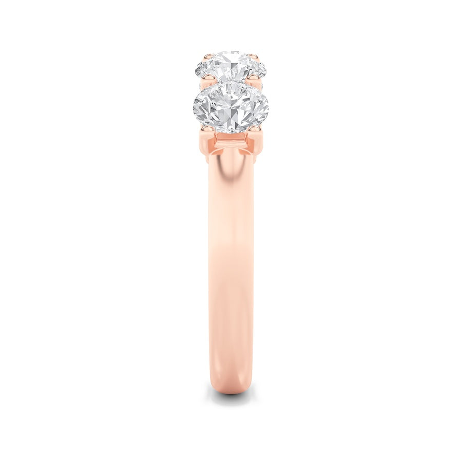 Round Shape Five Stone Band Ring lab grown diamond