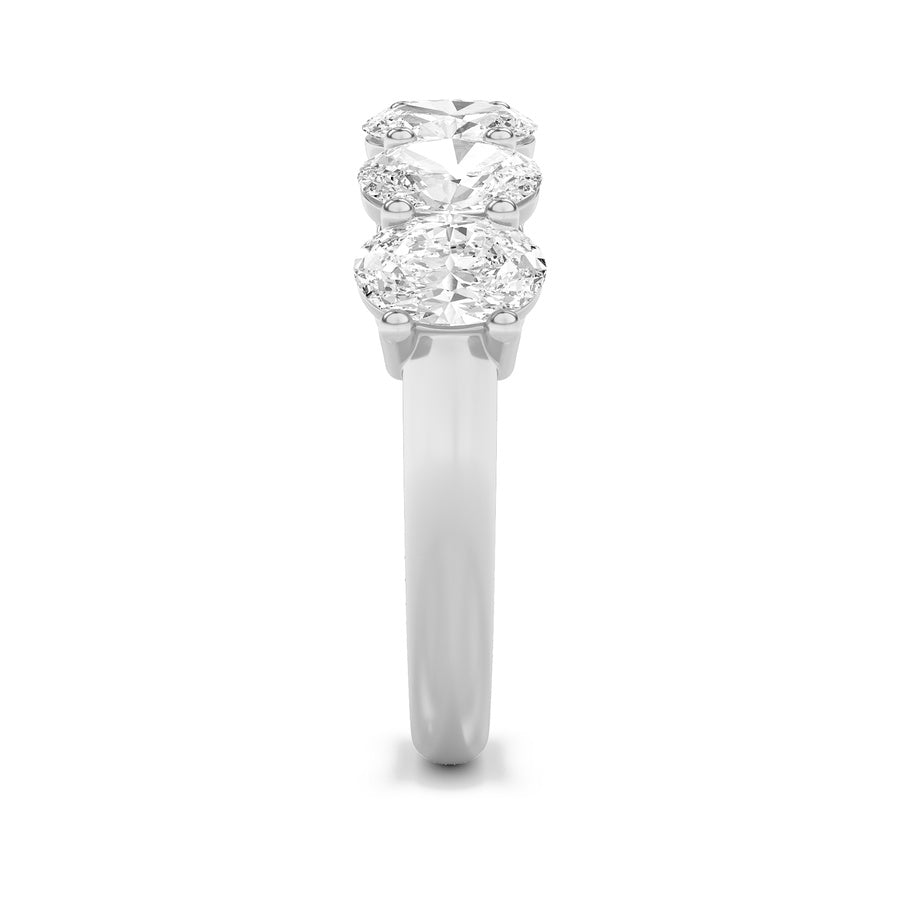 Oval Shape Seven Stone Band Ring lab grown diamond