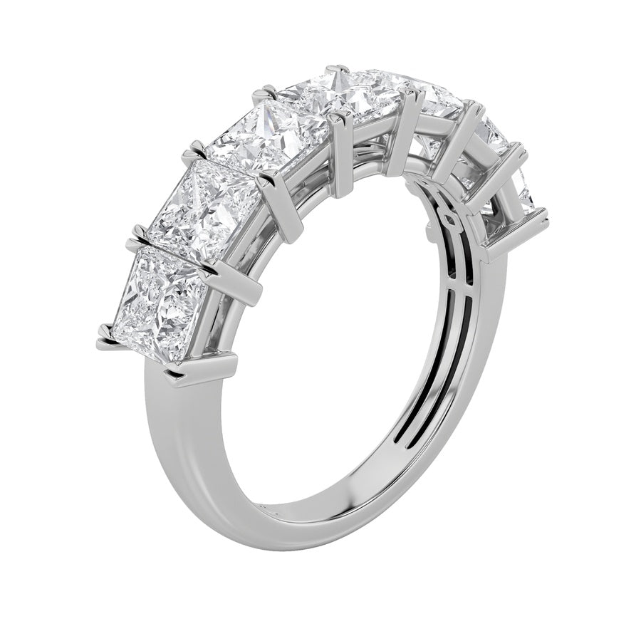 Princess Shape Seven Stone Band Ring lab grown diamond
