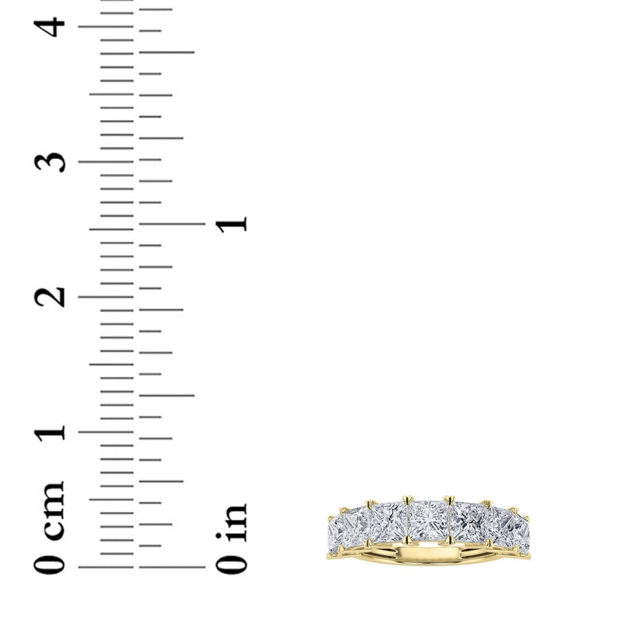 Princess Shape Seven Stone Band Ring lab grown diamond