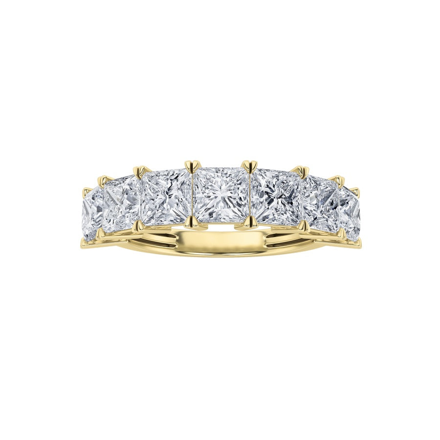 Princess Shape Seven Stone Band Ring lab grown diamond