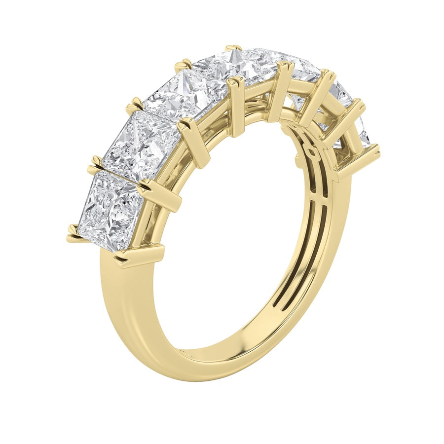 Princess Shape Seven Stone Band Ring lab grown diamond