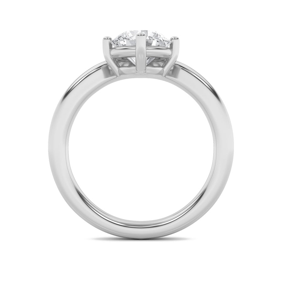 Round Shape Chevron Solitaire Engagement Ring lab grown diamond