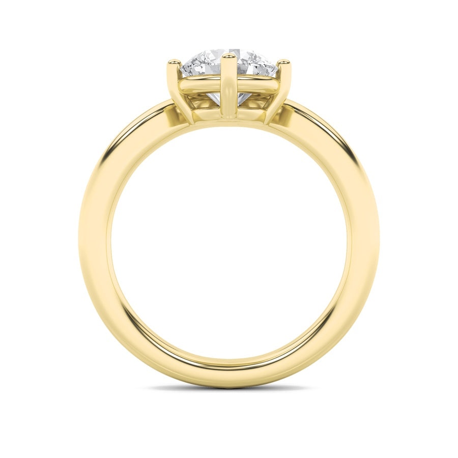 Round Shape Chevron Solitaire Engagement Ring lab grown diamond