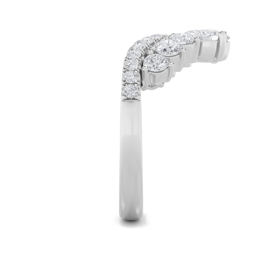 1.5Cttw Pear Shaped Lab Grown Diamond (F/VS) FancyContour Ring in 14K Gold