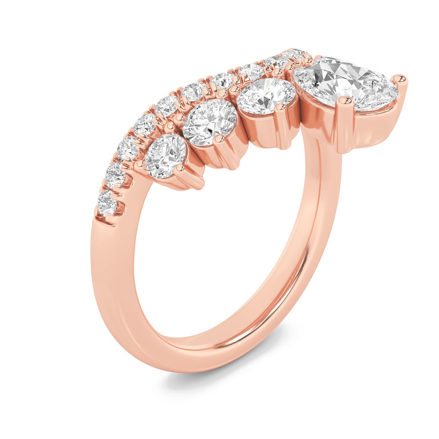 1.5Cttw Pear Shaped Lab Grown Diamond (F/VS) FancyContour Ring in 14K Gold