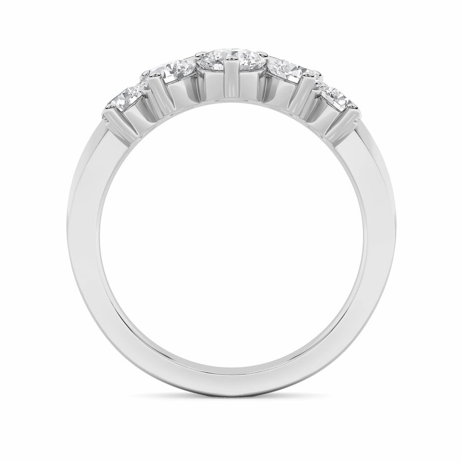 1Cttw Round Shaped Lab Grown Diamond (F/VS) FancyContour Ring in 14K Gold