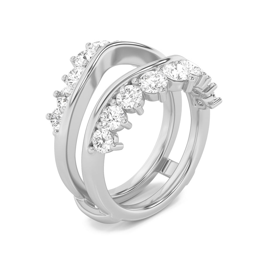 Round Shape Insert Jacket Ring lab grown diamond