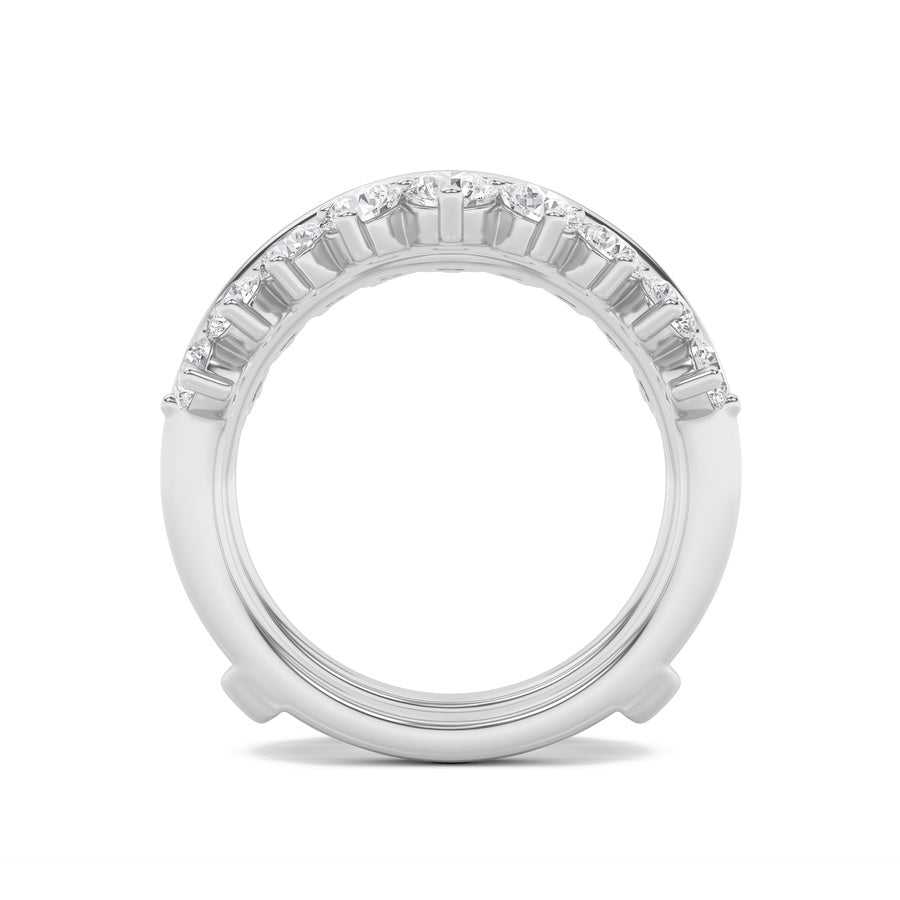 Round Shape Insert Jacket Ring lab grown diamond