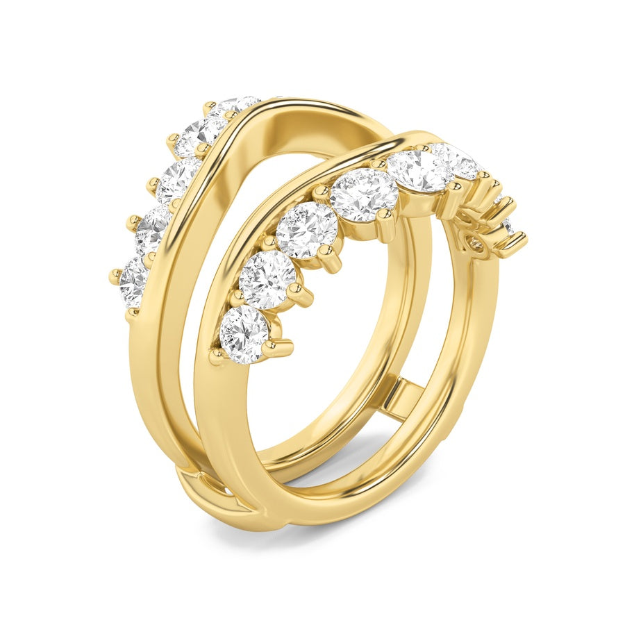 Round Shape Insert Jacket Ring lab grown diamond