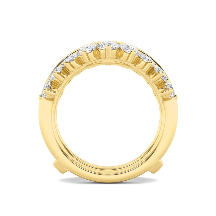 Round Shape Insert Jacket Ring lab grown diamond