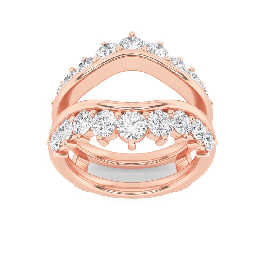 Round Shape Insert Jacket Ring lab grown diamond