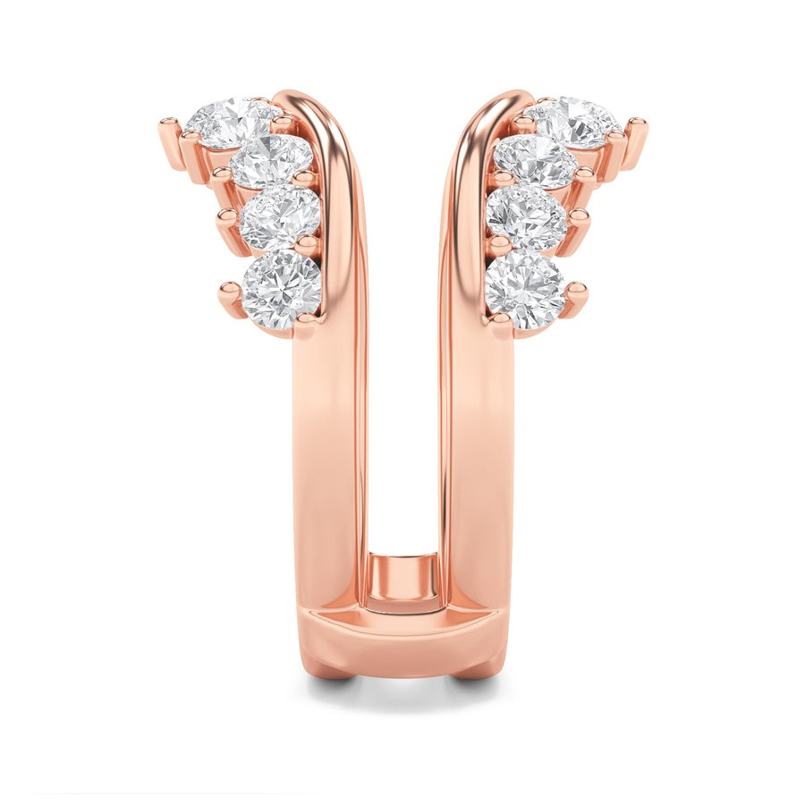 Round Shape Insert Jacket Ring lab grown diamond