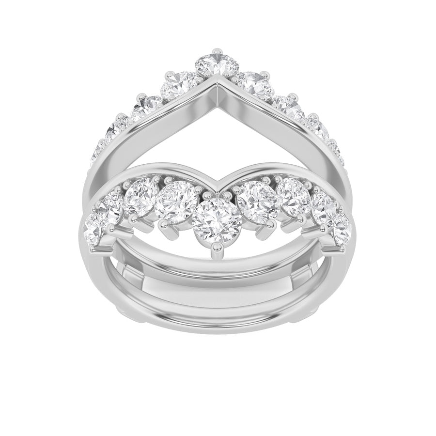 2Cttw Round Shaped Lab Grown Diamond (F/VS) InsertJacket Ring in 14K Gold