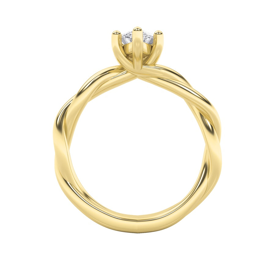 1.5Cttw Marquise Shaped Lab Grown Diamond (F/VS) Twisted Shank Solitaire Engagement Ring in 14K Gold