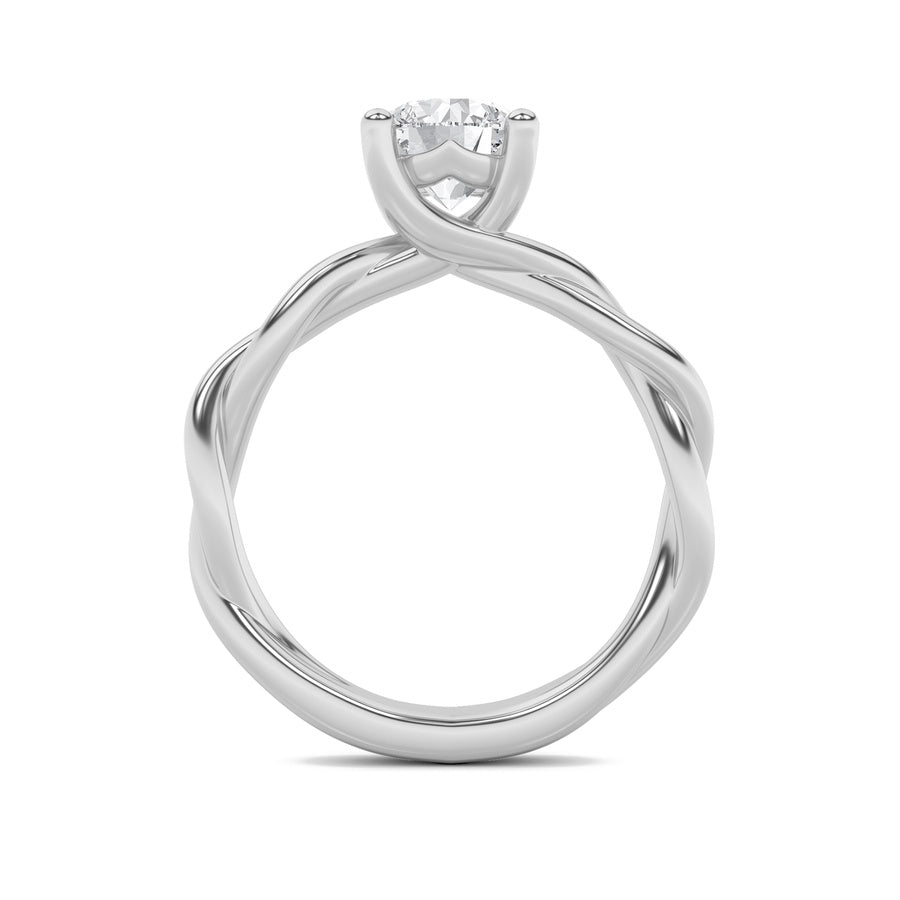 Round Shape Twisted Shank Solitaire Engagement Ring lab grown diamond